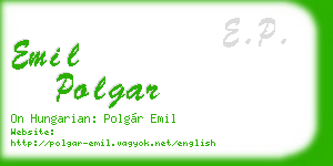 emil polgar business card